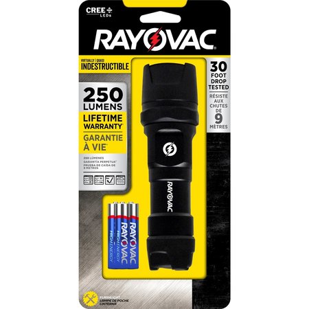 RAYOVAC Workhorse Pro 250 lm Black LED Flashlight AAA Battery DIY3AAA-BE
